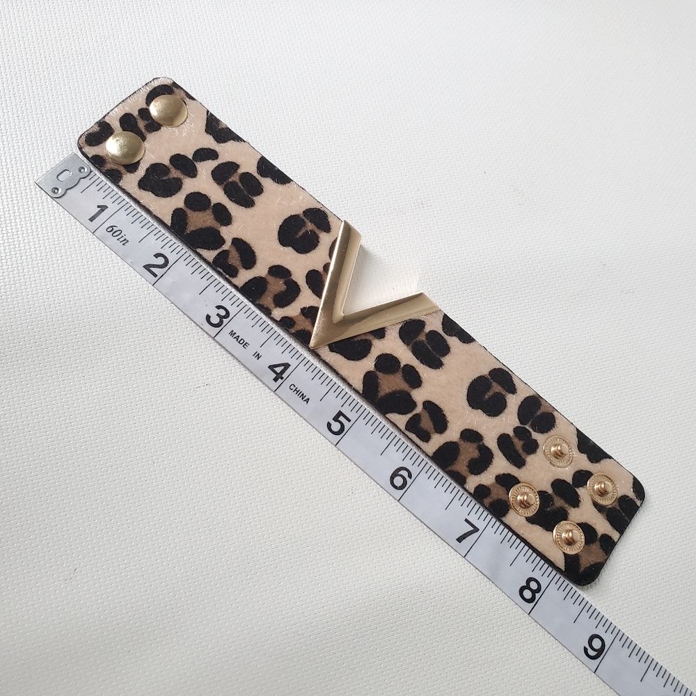 Vegan Leather Wide Cuff Bracelet - Picture 5 of 6